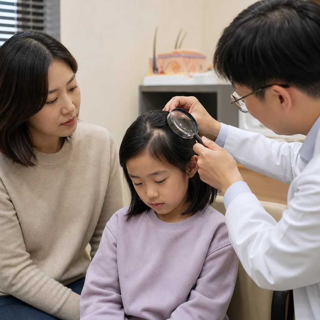 수원탈모 아이 머리가 군데군데 비면 수원 탈모 진료에서 버릇도 확인하나요?